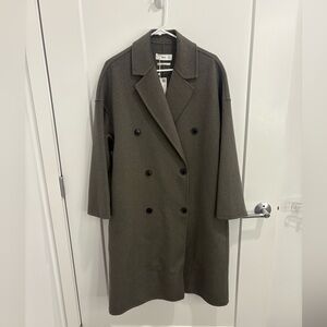 Mango oversized double-breasted trench coat - Dark olive/gray